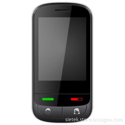 Touch phone with SOS emergency button, FM radio, MP3/MP4 players and dedicated light